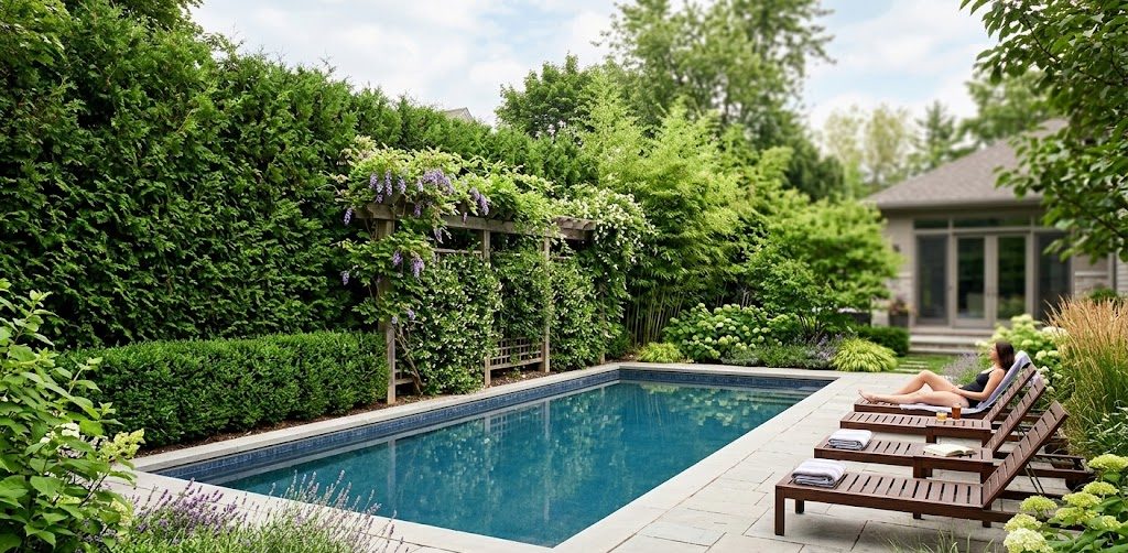Privacy is an essential consideration, especially for rectangular pools