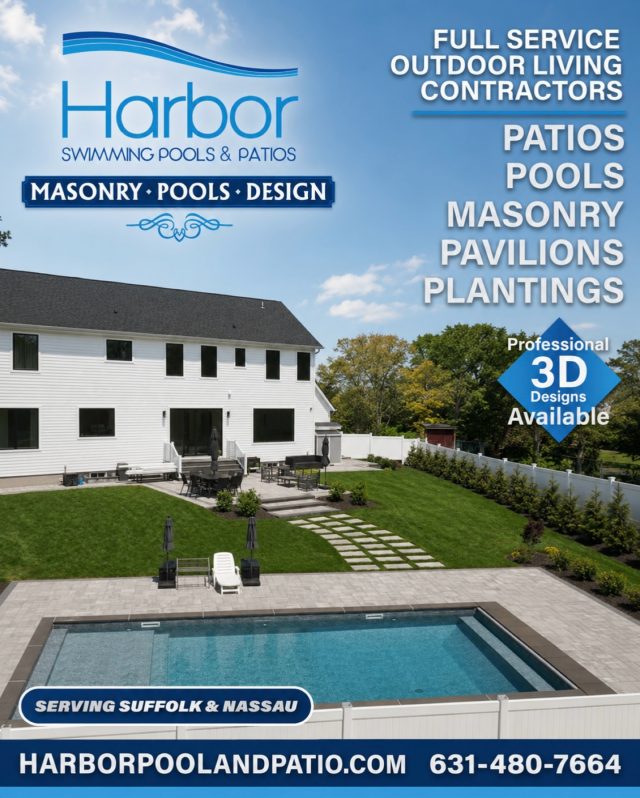 Have an outdoor living project in mind? Give Harbor a call and see what your home could become. 🌊

Pools • Patios • Masonry • Outdoor Kitchens
• Pavilions • Walkways • Landscape Design + More

Serving Long Island homeowners for 40+ years, bringing custom outdoor transformations built around quality craftsmanship, clean design, and spaces made to actually be enjoyed.

From modern vinyl liner pools to full backyard layouts, we help bring your vision to life with detailed planning and professional 3D designs available.

Contact Harbor Swimming Pools & Patios today for a free consultation & quote 🏊

🌊 40+ Years Experience 
🌴 Custom Outdoor Living
📐 Professional 3D Designs Available

Call Today 📞 631-480-7664
Visit Us 💻 harborpoolandpatio.com

#contractor #masonry #longisland #outdoorliving