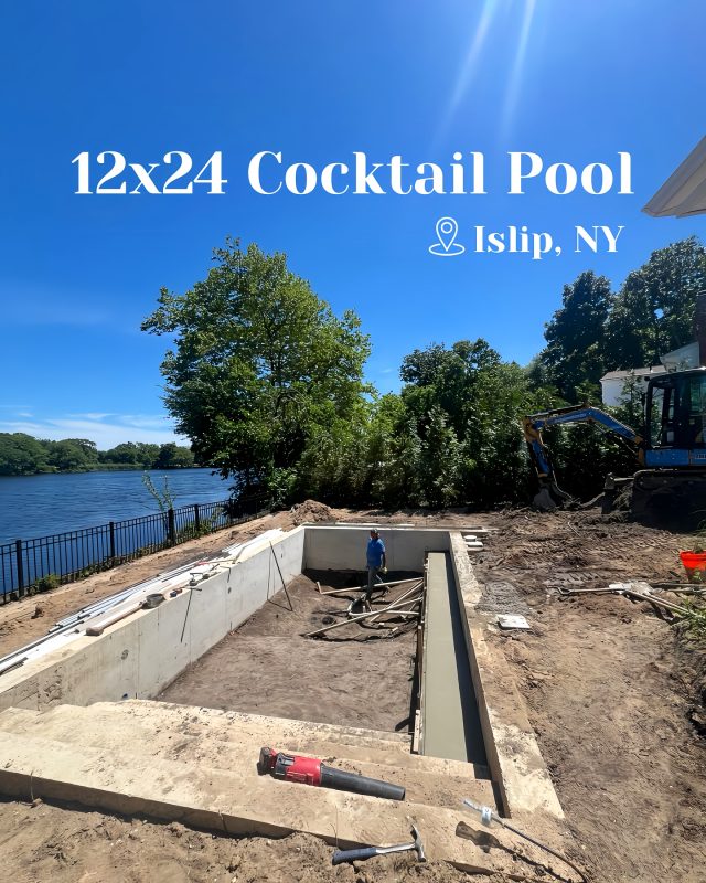 Progress underway on this 12x24 cocktail pool overlooking the nature preserve.

This build includes a 24’ deepend on long wall with stadium steps, a 4.5’ depth, an autocover, and waterfall features to bring the whole backyard together.

A compact pool with a lot of function and a pretty hard view to beat. 🏝️

#harborpoolandpatio #longislandpools #poolconstruction #backyarddesign #cocktailpool